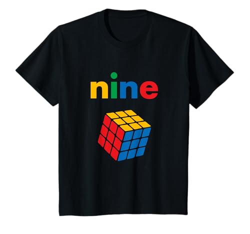 Puzzle Cube Speed Cubing 9 Geburtstag Kinder Jungen T-Shirt von Cube's Magic