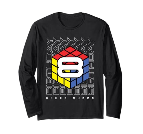 Puzzle Cube Speed Cubing Geburtstagskind 8 Kinder Langarmshirt von Cube's Magic