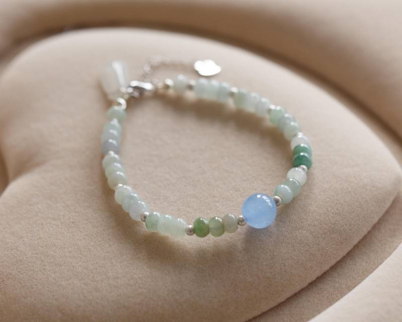 Fiora Burmese Typ A Jadeit Armband - Multi Farbe Feicui von CubicJewels