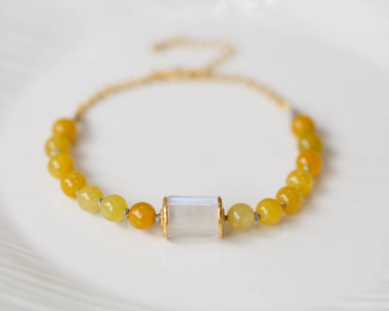 Maeve Burmese Gelb Jadeit Armband von CubicJewels