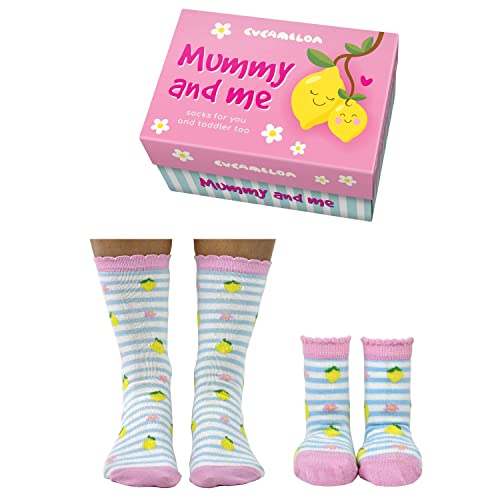 Cucamelon Mama Zitronen Socken für Mutter und Kind (2 Paar) - Strumpf von Cucamelon