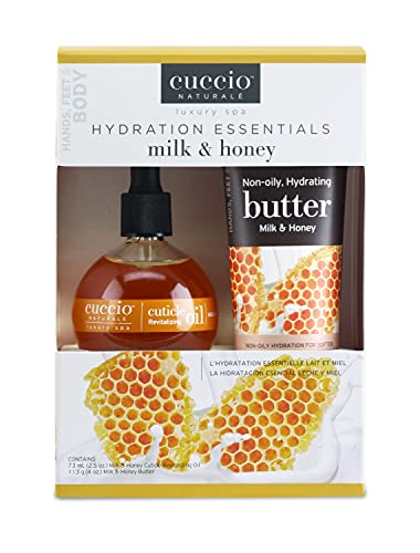 Cuccio Milk and Honey Hydration Essentials- Nagelhautöl 73 ml & 4 oz Butter von Cuccio
