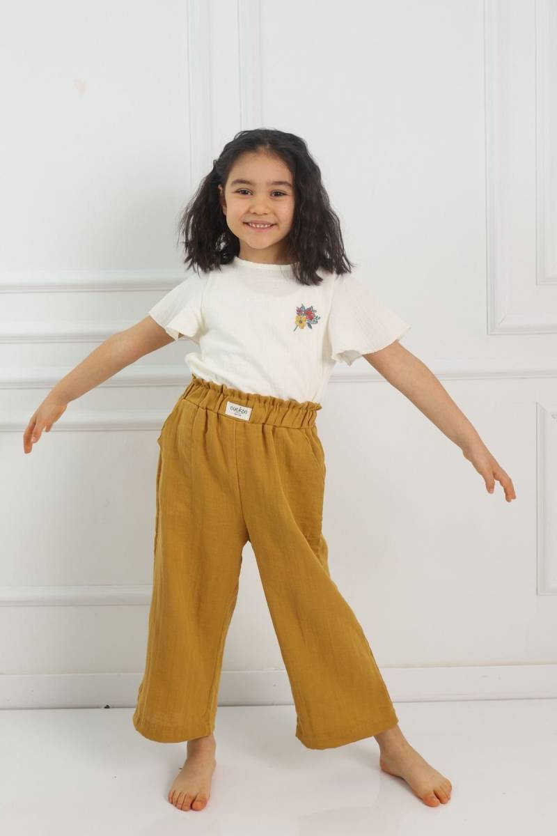 Musselin Girl Pant - Trendige Mädchenhose Modisch Und Bequem von CuckooBabiesandKids