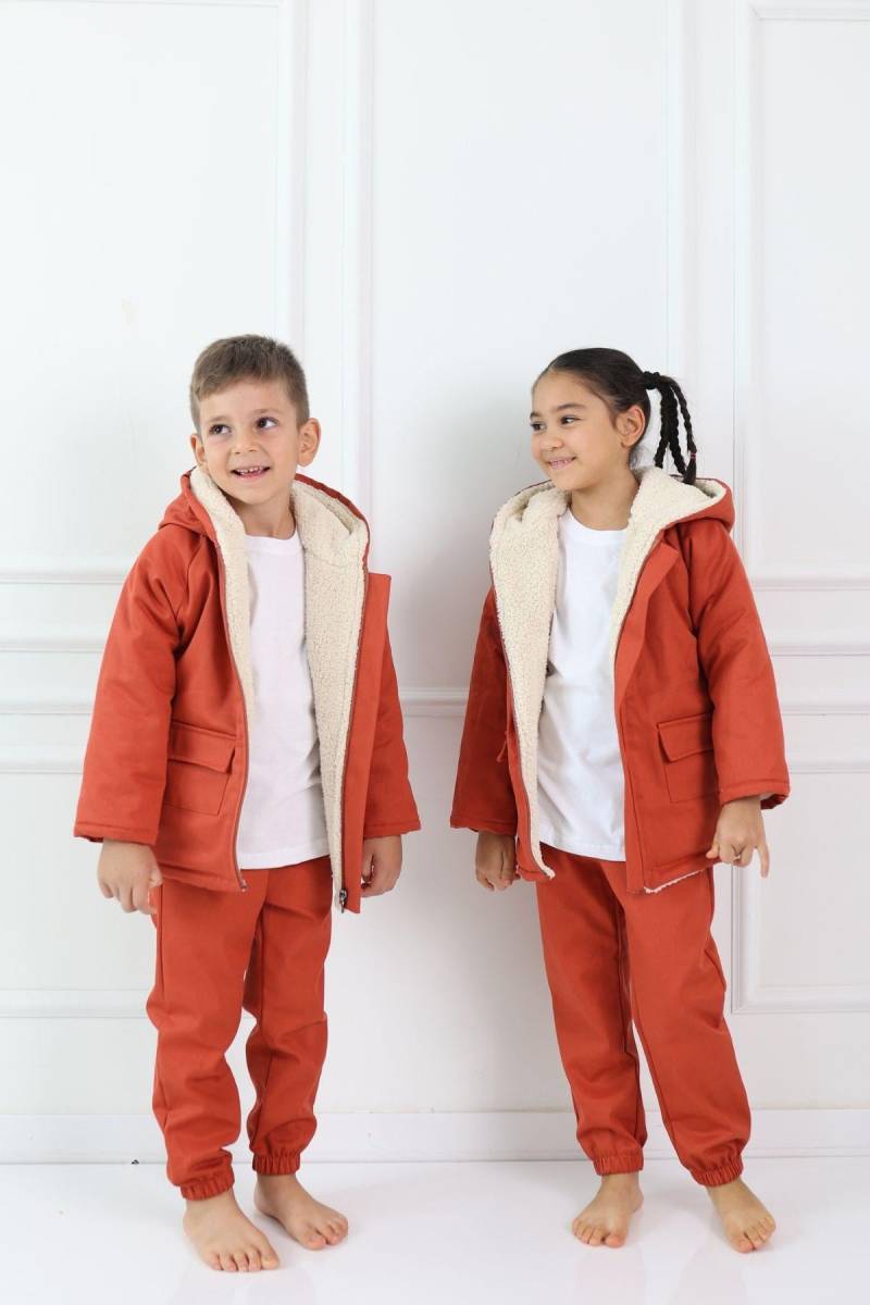 Unisex Kinder Wintermantel Mit Welsoft Futter, Kapuze, Gabardine | 3-7 Jahre von CuckooBabiesandKids