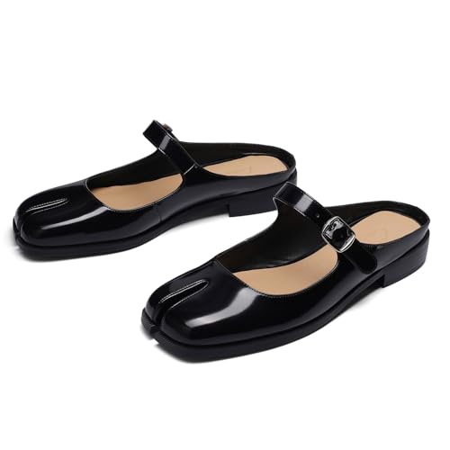 Cuctos Nainja Damen-Schlupfschuhe, verstellbare Schnalle, Mary Janes, Pantoletten, Slingback, Freizeitschuhe, flache Schuhe, Schwarz, 43 EU Cuctos Nainja Damen-Schlupfschuhe, verstellbare Schnalle, Mary Janes, Pantoletten, Slingback, Freizeitschuhe, flache Schuhe, Schwarz, 43 EU von Cuctos