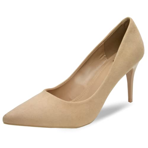 CucuFashion Stiletto High Heels - Pumps Beige, High Heels Sexy, Pumps Damen, Sexy High Heels, Absatzschuhe Damen, Stilettos Damen von CucuFashion