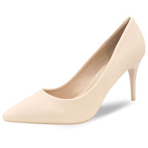 CucuFashion Stiletto High Heels - Pumps Beige, High Heels Sexy, Pumps Damen, Sexy High Heels, Absatzschuhe Damen, Stilettos Damen von CucuFashion