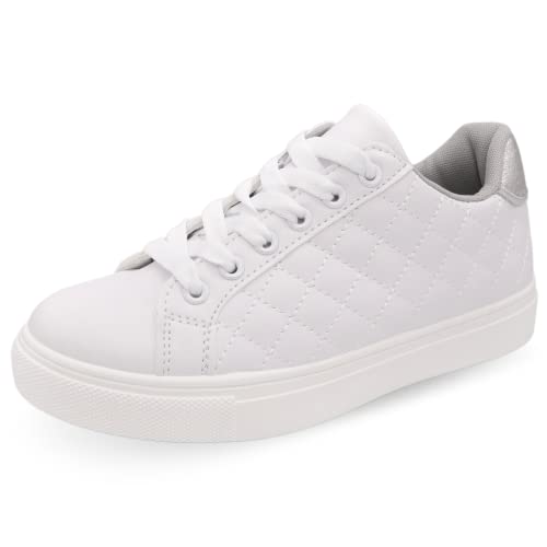 CucuFashion Weiße Sneaker Damen - Komfortabel Sneaker Damen Weiss, Sneaker Weiß Damen, Turnschuhe Damen, Weiße Schuhe Damen - Weißesilber EU Größe 36 von CucuFashion