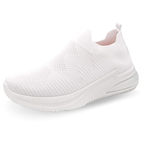 Slip On Sneakers Damen - Laufschuhe Damen, Running Shoes Women, Damen Laufschuhe, Sport Schuhe Damen, Sneaker Slip on Damen, Slip On Sneaker, Slip On Sneaker Damen Weiß - Weiß EU 38 von CucuFashion