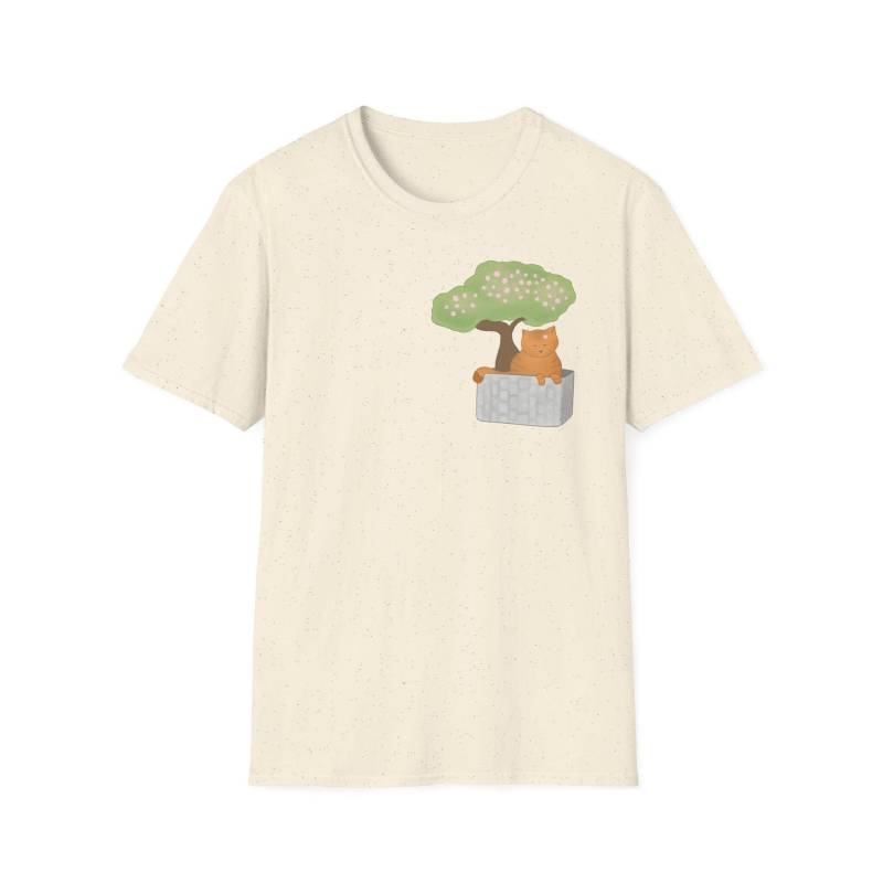 Bonsai Katze Baumwolle T-Shirt, Unisex, Süße Im Blumentopf Teeshirt von CucurbitaDesign