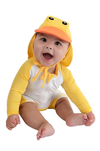 Cuddle Club Einteiliger Badeanzug für Babys und Kleinkinder | Unisex-Kinder-Sonnenanzug Für Badeanzug EIN Babyzimmer und Kleinkind | Jungen und Mädchen Ente Sonnenanzug für Unisex-Säuglinge - Gelb 3t von Cuddle Club