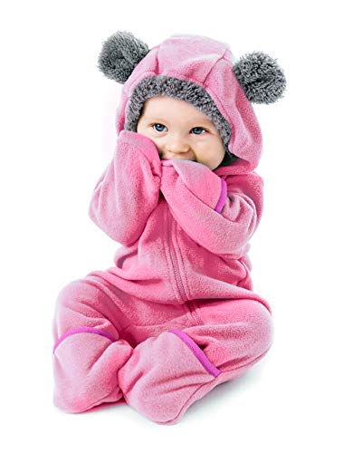 Cuddle Club Fleece Baby Schlafsack mit Füßen - Winter Overall und Bär Kostüm Kinder für Neugeborene bis 5 Jahre - Kuscheliger Strampler mit Beinen - 12-18 Monate von Cuddle Club