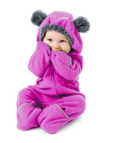 Cuddle Club Fleece Baby Schlafsack mit Füßen - Winter Overall und Bär Kostüm Kinder für Neugeborene bis 5 Jahre - Kuscheliger Strampler mit Beinen - 4 Jahre von Cuddle Club