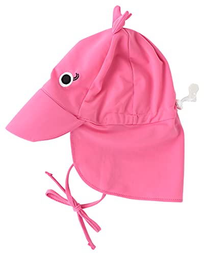 Cuddle Club Verstellbarer Sonnenhut für Babys und Kleinkinder | Ganztages Kopf- und Nackenbedeckug für Kinder, Sonnenhut Baby Erstausstattung - Flamingo - Klein von Cuddle Club