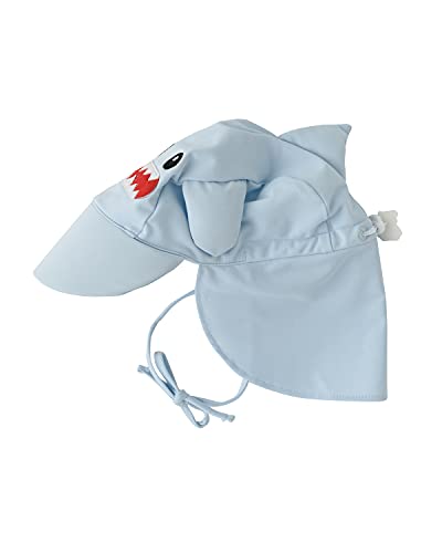 Cuddle Club Verstellbarer Sonnenhut für Babys und Kleinkinder | Ganztages Kopf- und Nackenbedeckug für Kinder, Sonnenhut Baby Erstausstattung - Hai - Klein von Cuddle Club