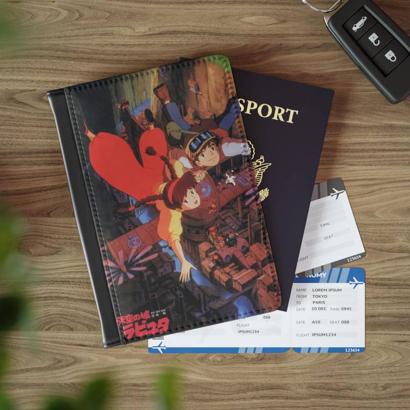 Laputa Studio Ghibli Anime Passport Cover | Castle in The Sky Inspired Travel Wallet Gift For Lover Accessory von CuddleClubStudio
