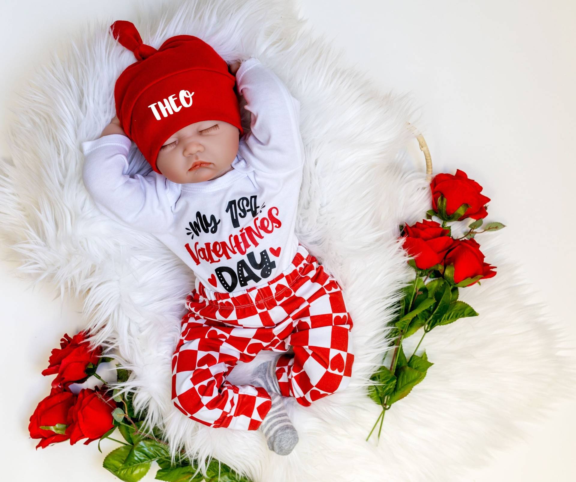 Baby Jungen 1. Valentinstag Outfit. Kleidung. My First Valentines Neugeborenen Erster Valentinstag. Überprüfe von CuddleSleepDream