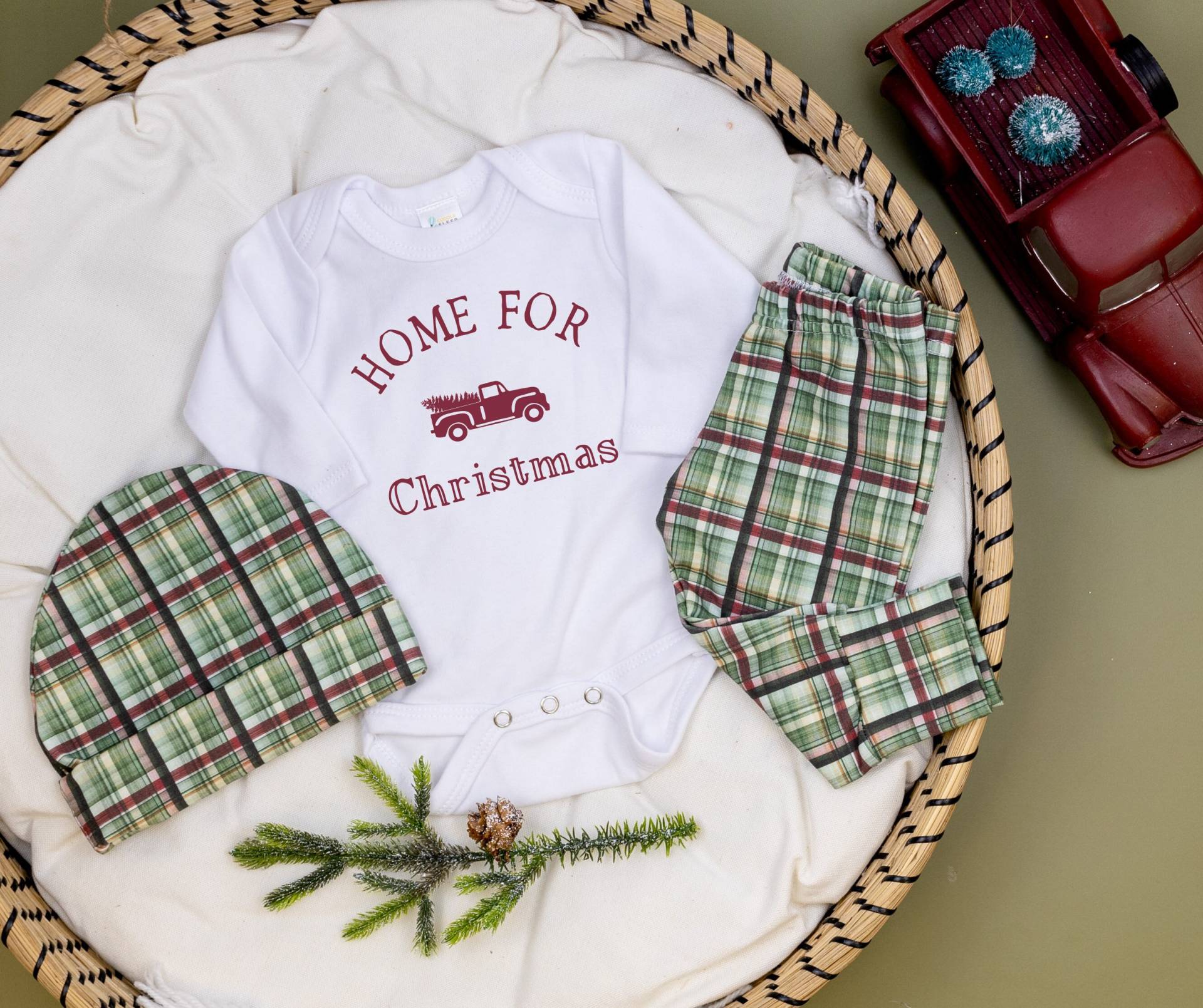 Baby Jungen Coming Home Outfit Weihnachten. Neugeborenen Weihnachts Outfit. Krankenhaus Weihnachtstruck. Baum Bauernhof. Zum Mitnehmen Für von CuddleSleepDream