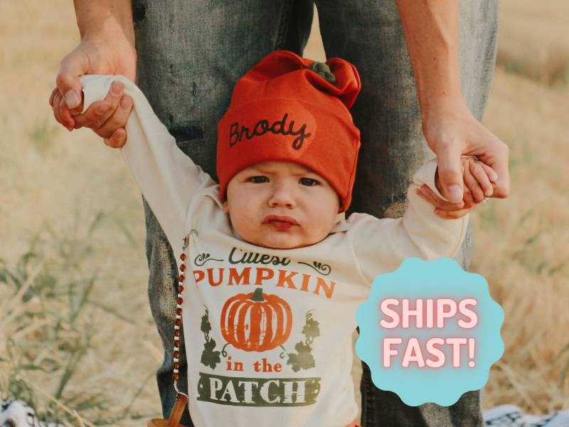 Herbst Jungen Süßesten Kürbis Patch Outfit. Kleidung. 1. Danksagung. Baby Junge. Hut. Name Personalisiert. Coming Home Outfit Herbst von CuddleSleepDream