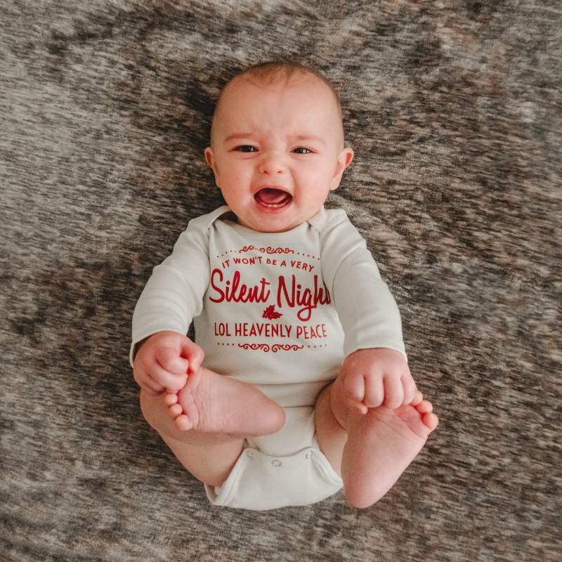 Lustige Weihnachten Outfit Für Baby Boy Oder Girl. Keine Stille Nacht. Neugeborenen Junge 1. Body. Weihnachtshose von CuddleSleepDream