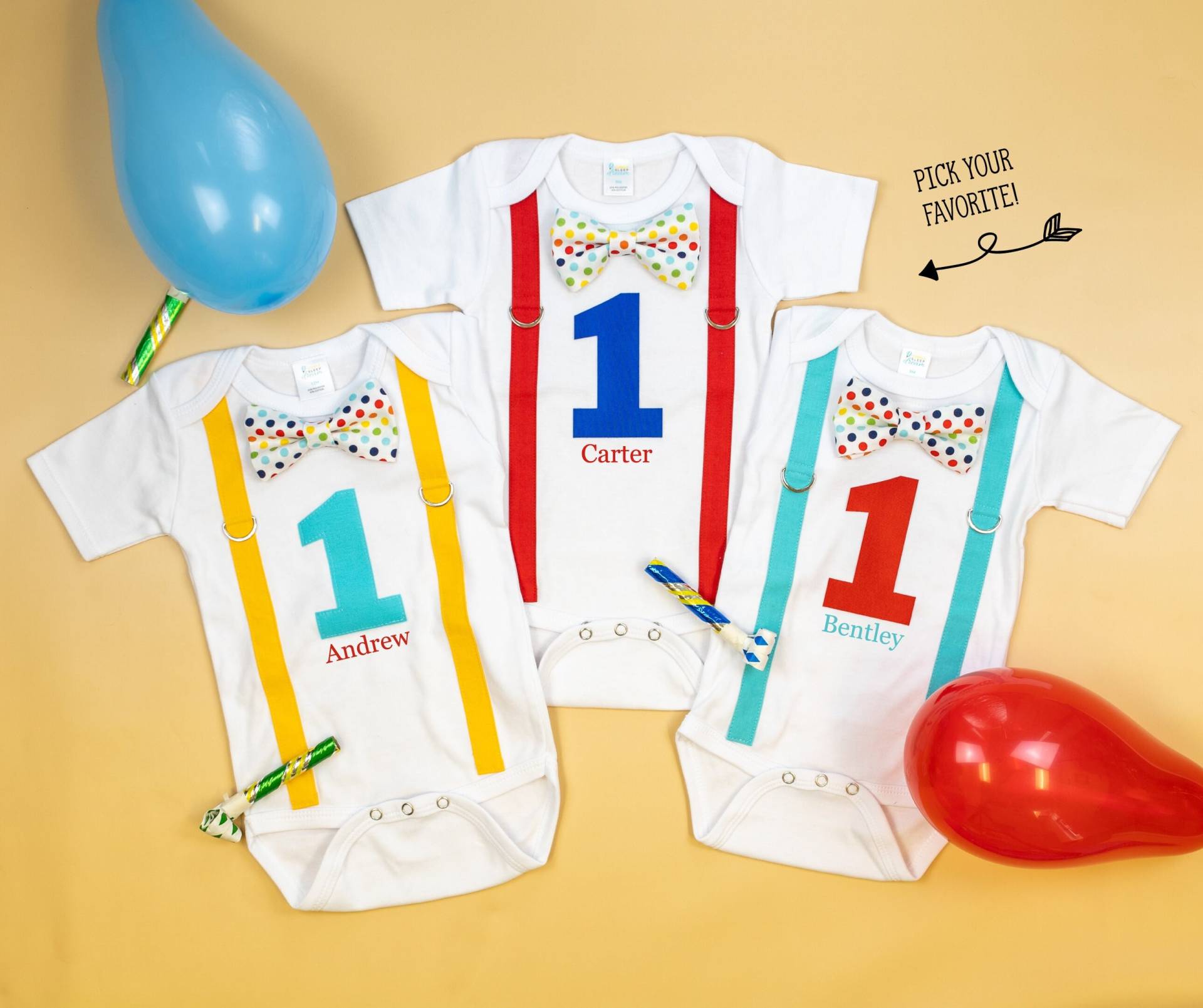 Personalisierte Regenbogen Geburtstags-Outfit. Baby Jungen Cake Smash Outfit. 1.geburtstag Erster Geburtstag Shirt. Geburtstags-Kleidung. Junge von CuddleSleepDream