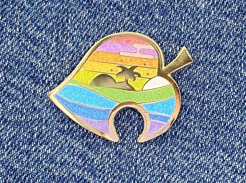 Emaille Pin Pride Horizons Blatt | Animal King Glitzer Kette Anstecker Revers von CuddlefishStore