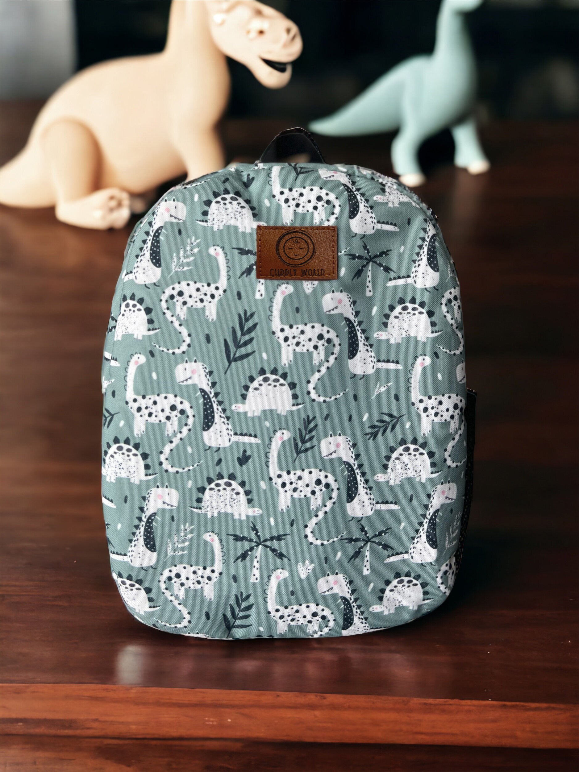 Grüner Dino Mittelgroßer Rucksack, Kleinkinder Vorschulrucksack, Top Griff Zippy Kindergarten Kinder Geschenk Kuschelwelt von CuddlyWorldAustria