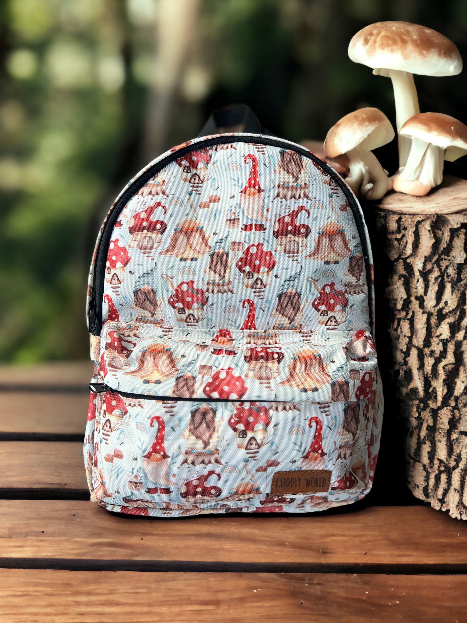 Zwergen Garten Schulrucksack, Kleinkinder Rucksack, Top Griff Zippy Für Schule & Kindergarten, Kinder Geschenk Kuschelwelt von CuddlyWorldAustria