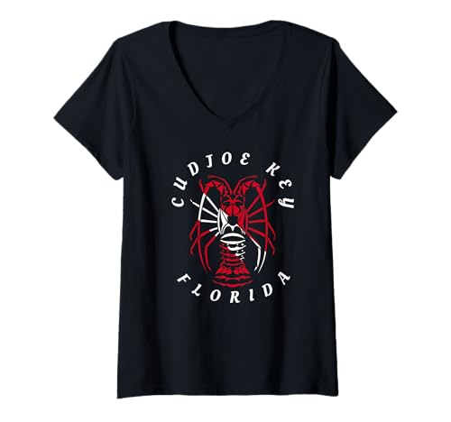 Damen Cudjoe Key Florida Keys Stachelhummer Hummer Tauchen T-Shirt mit V-Ausschnitt Damen Cudjoe Key Florida Keys Stachelhummer Hummer Tauchen T-Shirt mit V-Ausschnitt von Cudjoe Key Florida Keys Spiny Lobster