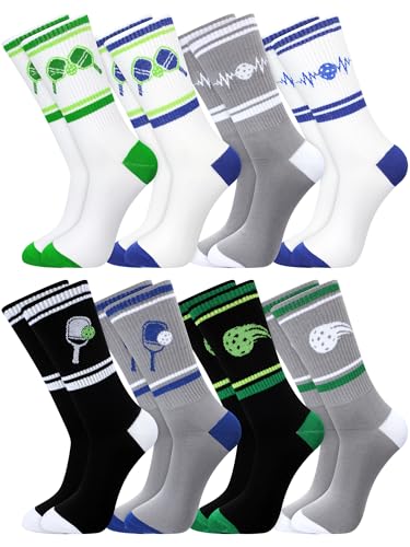 Cuffbow 8 Paar Sportball-Themen-Performance-Socken Neuheit Tennis Athletic Socken Unisex Lustige Baumwolle Crew Socken Geschenk für Frauen Männer Sportliebhaber Spieler Zubehör, Wie abgebildet, as the von Cuffbow