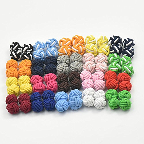 20, 50, 100 Paar Manschettenknöpfe in Knotenform aus Seide, blanko und gemischte Farben von Cufflink and Other
