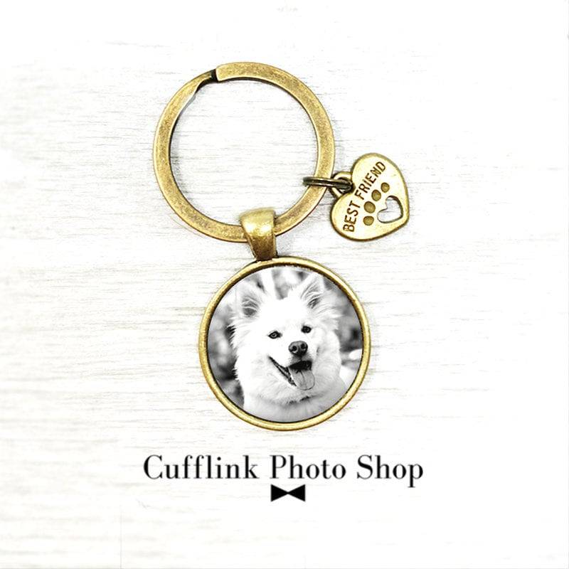 Haustier Foto Schlüsselanhänger, Personalisierte Hunde Gedenkschlüsselanhänger, Sympathie Geschenk von CufflinkPhotoShop