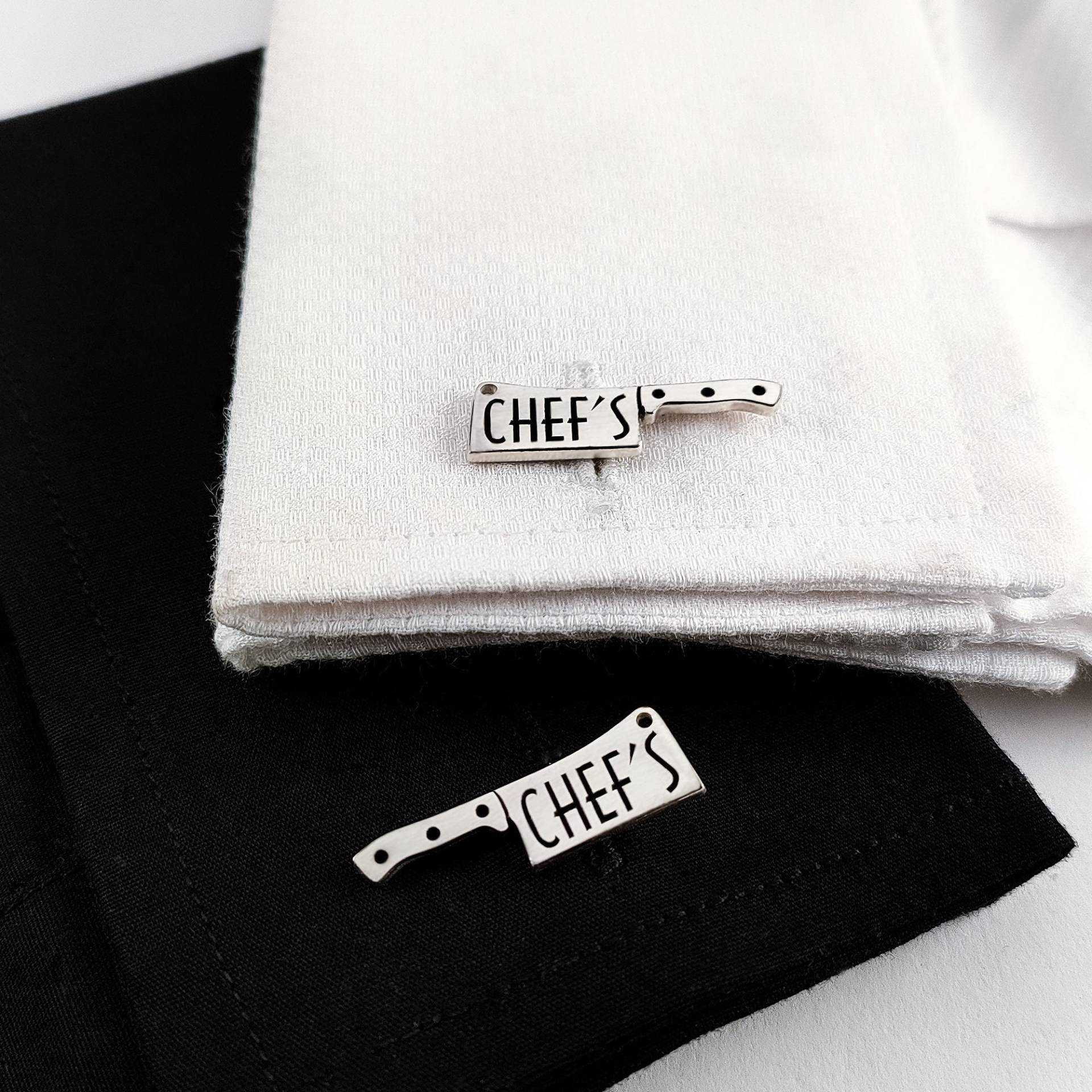 Chef Butcher Messer, Personalisierte Metzger Messer Manschettenknöpfe, Trauzeugen Geschenk, Bräutigam Hochzeit Manschettenknöpfe von CufflinkShopBoutique