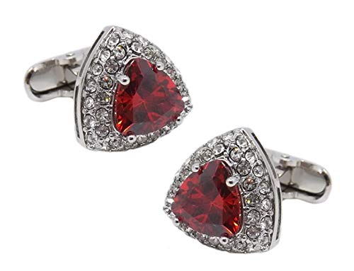 Dreieck Manschettenknöpfe mit rubinrotem Swarovski Kristall Herren Geschenk von CUFFLINKS DIRECT (Manschettenknöpfe mit Geschenktüte) von Cufflinks Direct