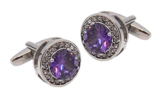 Cufflinks Direct Flieder lila Swarovski Kristallentwurf Mann-Hochzeits-Manschettenknöpfe Durch MANSCHETTENKNÖPFE DIREKT (Manschettenknöpfe mit Geschenktüte) von Cufflinks Direct
