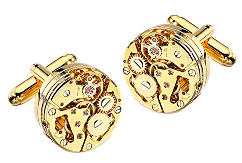 Cufflinks Direct Gold Uhrwerk Herren Steampunk Herren Hochzeitsgeschenk Manschettenknöpfe (Manschettenknöpfe mit Geschenkbox) von Cufflinks Direct