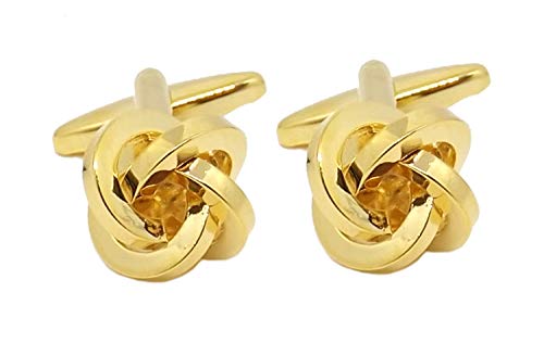 Gold überzogene Mann Liebes-Knoten-Geschenk-Manschettenknöpfe durch MANSCHETTENKNÖPFE DIREKT (Manschettenknöpfe mit Geschenkbox) von Cufflinks Direct