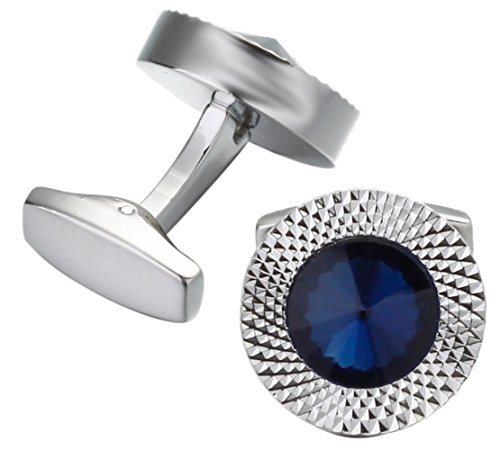 Saphirblau Swarovski Kristall Edelstein Herren Geschenk Manschettenknöpfe von CUFFLINKS DIRECT (Manschettenknöpfe mit Geschenktüte) von Cufflinks Direct