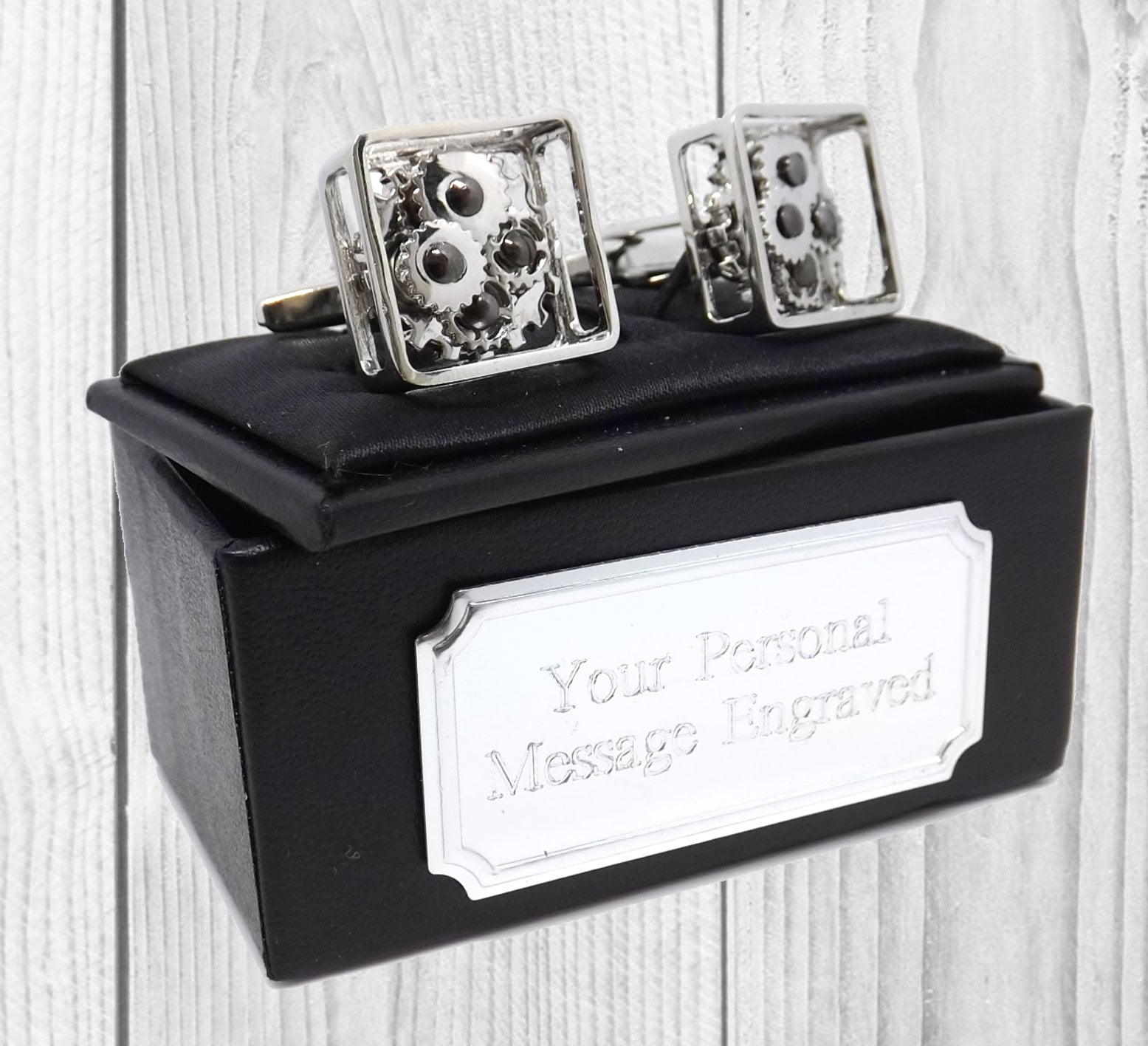 steampunk Manschettenknöpfe Quadrat Herren Bräutigam Hochzeit Geschenk Direkt Jahrestag Weihnachten Geburtstag Personalisiert von CufflinksDotDirect