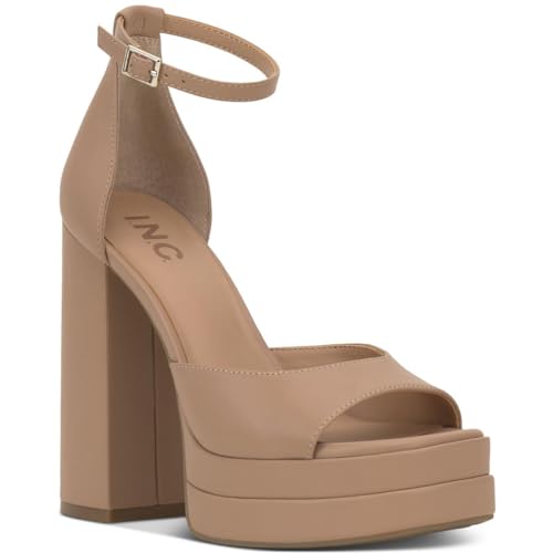 INC Damen Arya Plateau-Sandalen, Dark Almond Smooth, 43 EU von CufflinksInc