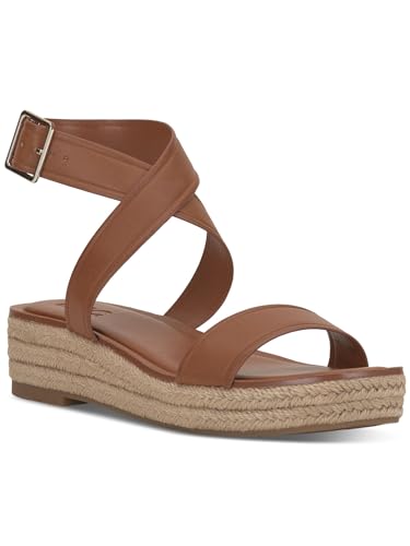 INC Havilah Damen-Sandalen mit offenem Zehenbereich, Riemchen, Plateau-Sandalen, Cognac glatt, 40 EU von CufflinksInc