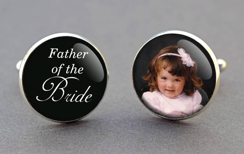 Hochzeits-Manschettenknöpfe. Personalisierte Foto Manschettenknöpfe. Vater Der Braut. Personalisiertes Geschenk. Hochzeitsgeschenk. Anzug Zubehör von CuffsAndScruffs