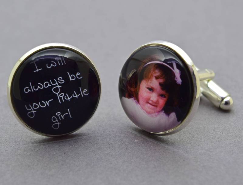 Individuelle Foto Hochzeit Manschettenknöpfe Tochter. Vater Der Braut. Personalisierte Einzigartiges Geschenk. Geburtstag, Weihnachten, Vatertag von CuffsAndScruffs