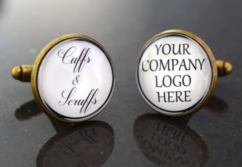 Manschettenknöpfe Mit Benutzerdefiniertem Logo. Personalisiert Ihrem Firmenlogo. Einzigartiges Geschenk, Versilbert, Vergoldet, Antike Bronze von CuffsAndScruffs