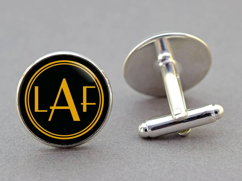 Monogramm Manschettenknöpfe/Art Déco Personalisierte Hochzeit 1920 Fathers Day Geschenk Bräutigam von CuffsAndScruffs