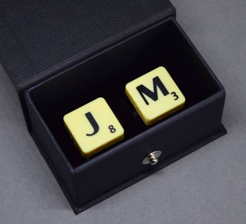 Scrabble Manschettenknöpfe, Monogramm Personalisierte Benutzerdefinierte Manschettenknöpfe von CuffsAndScruffs