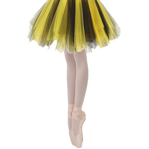 Karneval Tüllrock Damen Kurz Rock Hohe Taille Tutu Rock Tüllrock Petticoat, 80er Jahre Kurz Ballett Tanzkleid 50er Rockabilly Petticoat Unterrock Faschingskostüme von CuiCanfla