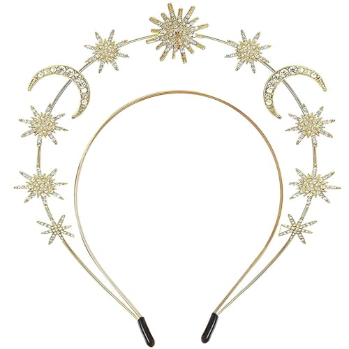 Stern Stirnband, 1 funkelnde Kopfbedeckungen, CuiCanfla Prinzessinnen-Party-Haarschmuck, Metall-Stirnband-Accessoires, Brauthochzeits-Kopfbedeckungen(Gold) von CuiCanfla