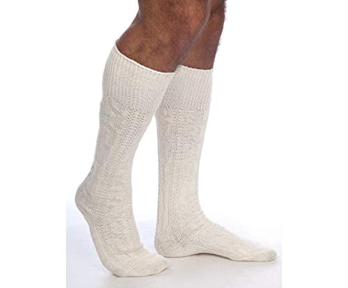 Herren-Socken für Lederhose, Trachtensocken, Weiß, 1 Paar, weiß von Cuir Craft