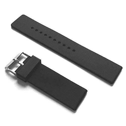 18 mm schwarzes Gummi glatt Sport Watch Band passend für Expeditions- und Taucheruhren von Cuir De Lyon